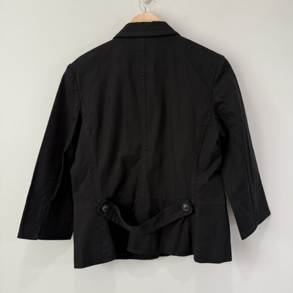 NWT Talbots Black Triple Button Cropped Boxy Blazer Jacket Sz 8 Old Money Casual - Picture 7 of 7